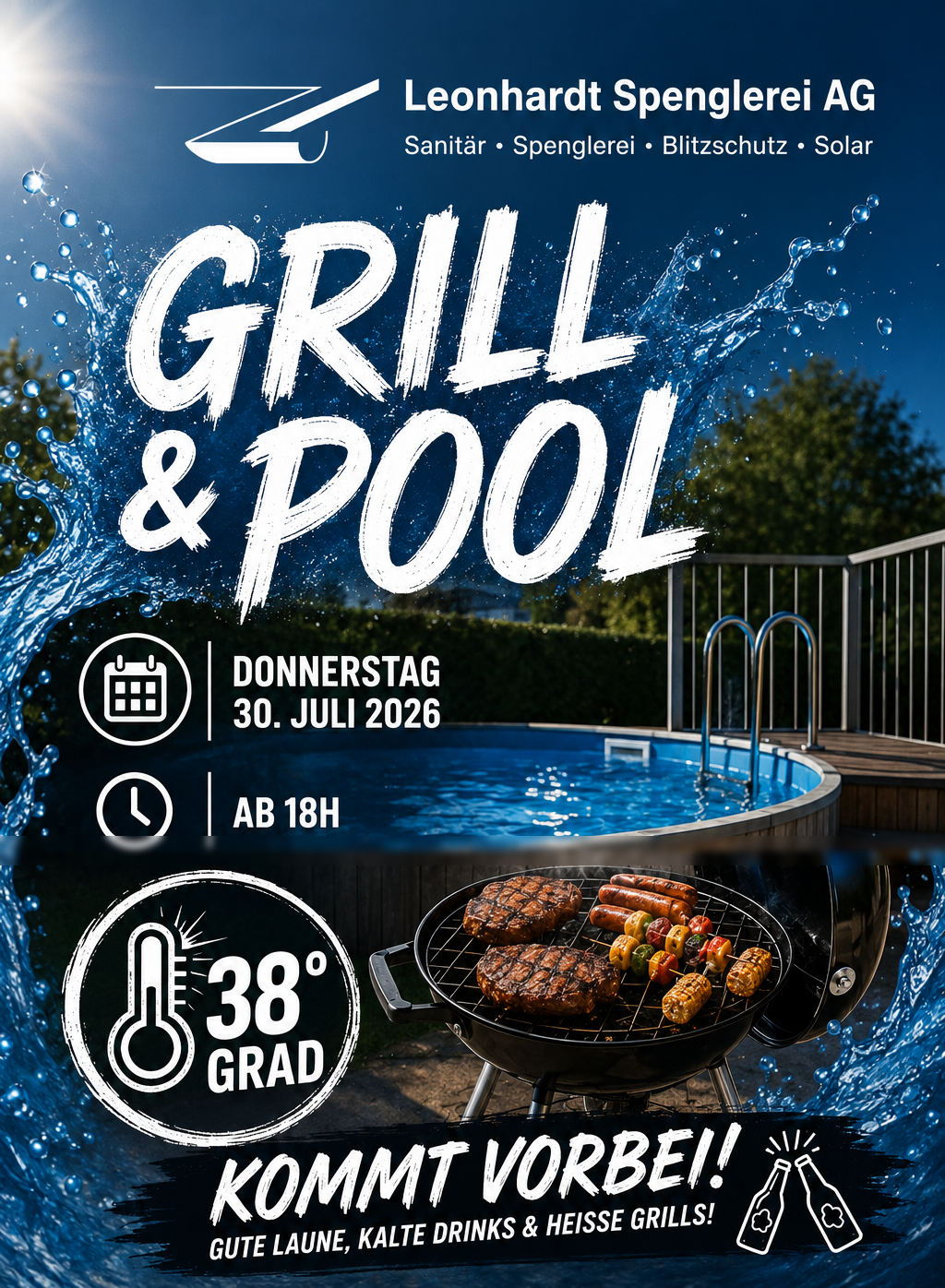 Flyer Grill & Pool: Donnerstag 30. Juli 2026, ab 18h